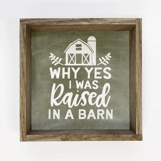 " WHY YES I WAS RAISED IN A BARN- wall decor